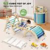 BlueWood Pikler Triangle Set with Cushion - Climbing Toys for Toddlers 9-in-1, Montessori Philosophy Play Jungle Gym with Arch, Ramp, Ladder (Blue) view 2