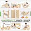 BlueWood Pikler Triangle Set with Cushion - Climbing Toys for Toddlers 9-in-1, Montessori Philosophy Play Jungle Gym with Arch, Ramp, Ladder (Natural Color) view 4