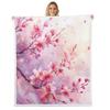 Erosebridal Pink Dreamy Cherry Blossom Baby 30"X40" Throw Bed Blanket Japanese Style Sakura Fleece Blankets for Kids Boys Girls,Aesthetic Flowers Sherpa Blanket Watercolor Floral Fuzzy Blankets view 1