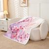 Erosebridal Pink Dreamy Cherry Blossom Baby 30"X40" Throw Bed Blanket Japanese Style Sakura Fleece Blankets for Kids Boys Girls,Aesthetic Flowers Sherpa Blanket Watercolor Floral Fuzzy Blankets view 3