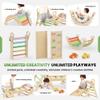 BlueWood Pikler Triangle Set with Cushion - Climbing Toys for Toddlers 9-in-1, Montessori Philosophy Play Jungle Gym with Arch, Ramp, Ladder (Rainbow) view 4