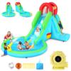 AKEYDIY Inflatable Water Slide, Bounce House Water Park for Kids 3-12, 156"x100"x85" Blow Up Racing Slide with Pool, Sprinkler, Climbing Wall, Water Cannon (AquaSlide B601) view 1