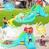 AKEYDIY Inflatable Water Slide, Bounce House Water Park for Kids 3-12, 156"x100"x85" Blow Up Racing Slide with Pool, Sprinkler, Climbing Wall, Water Cannon (AquaSlide B601) view 2