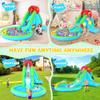 AKEYDIY Inflatable Water Slide, Bounce House Water Park for Kids 3-12, 156"x100"x85" Blow Up Racing Slide with Pool, Sprinkler, Climbing Wall, Water Cannon (AquaSlide B601) view 3