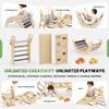 BlueWood Pikler Triangle Set with Cushion - Climbing Toys for Toddlers 9-in-1, Montessori Philosophy Play Jungle Gym with Arch, Ramp, Ladder (Pink) view 4