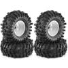 118mm RC Crawler Tires and Negative Offset -10mm Aluminum Beadlock Wheel 12mm Hex for Most 1/10 Tracked Vehicles Such as TRX-4 D90 D110 TF2 Tamiya CC01 Axial 90047 SCX10III Gen8 R240 (Porcelain) view 1