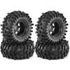 118mm RC Crawler Tires and Negative Offset -10mm Aluminum Beadlock Wheel 12mm Hex for Most 1/10 Tracked Vehicles Such as TRX-4 D90 D110 TF2 Tamiya CC01 Axial 90047 SCX10III Gen8 R240 (Black) view 1