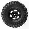 118mm RC Crawler Tires and Negative Offset -10mm Aluminum Beadlock Wheel 12mm Hex for Most 1/10 Tracked Vehicles Such as TRX-4 D90 D110 TF2 Tamiya CC01 Axial 90047 SCX10III Gen8 R240 (Black) view 3