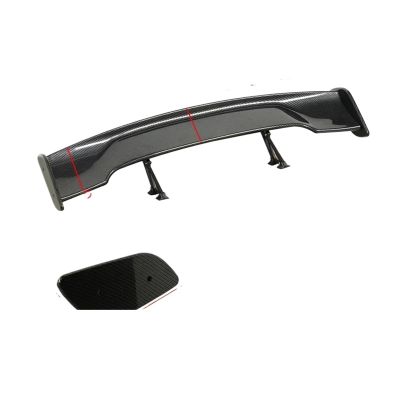 Real Carbon Fiber 145cm GT Spoiler Universal Racing Rear Tail Trunk Wing Spoiler Aluminum Bracket Compatible for BMW Subaru Body Kit(Carbon Fiber Look)