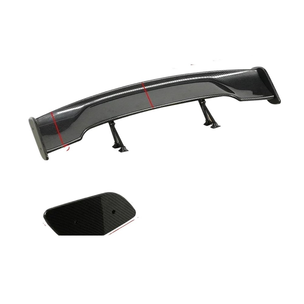 Real Carbon Fiber 145cm GT Spoiler Universal Racing Rear Tail Trunk Wing Spoiler Aluminum Bracket Compatible for BMW Subaru Body Kit(Carbon Fiber Look)