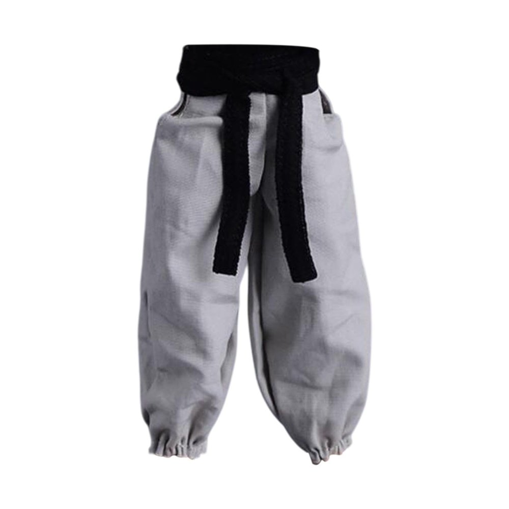 1/12 Scale Figure Joggers Pant Miniature Doll Costume Casual Sports Loose Cosplay with Belt for 6 inch Male Action Figures, Black Belt