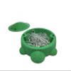 Cute Sandbox Turtle with removable lid | Desk Bin Organizer | Turtle Pet Feeder | Fish tank accessories | Feed Hamsters and Gerbils (Grey, 8 Inch) view 1