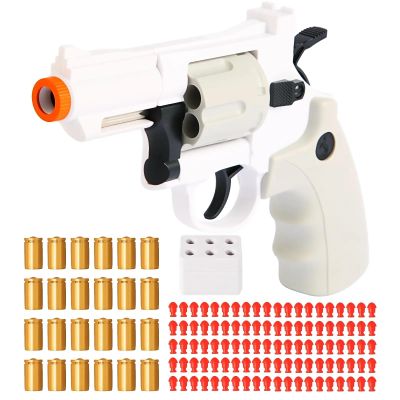 ASTM-Certified ZP5 Compact Toy Revolver: Quick Reload, 32ft Range, Durable ABS - Kid-Safe & Lightweight w/Speed Loader, 24 Shells & 100 Safe Bullets