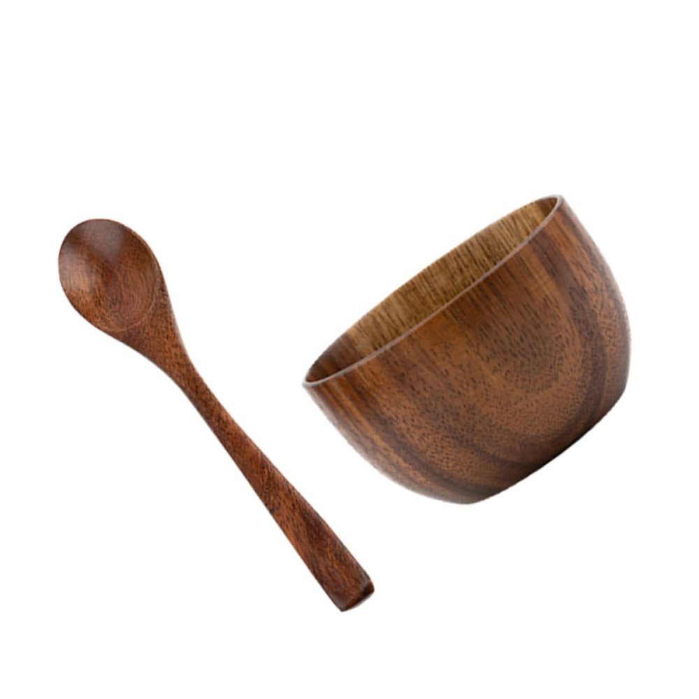 Luxshiny Practical Wooden Bowl Set Salad Bowl Insulated for Hot and Girls-friendly