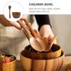 Luxshiny Practical Wooden Bowl Set Salad Bowl Insulated for Hot and Girls-friendly view 4