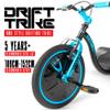 Drift Trike for Kids Ages 5+  16" Front Wheel Ride-On with Adjustable Seat, Steel Frame, Rear Slick Drift Wheels & Safety Flag  Madd Gear - (Black Blue) view 2