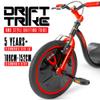 Drift Trike for Kids Ages 5+  16" Front Wheel Ride-On with Adjustable Seat, Steel Frame, Rear Slick Drift Wheels & Safety Flag  Madd Gear - (Black Red) view 2