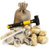 ASR Outdoor 12pc Break Your Own Geodes Kit with Sledge Hammer and Safety Goggles (Assorted Size Geodes) view 1