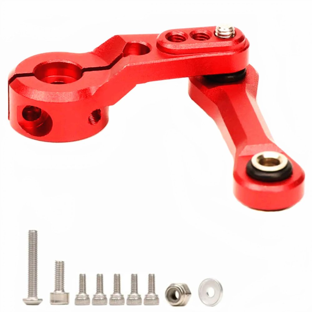 Aluminum Tie Rod & 25T Servo Horn Upgrade Parts for 1/8 Arrma Typhon Kraton Talion Outcast Notorious 6S BLX, 1/7 Limitless Infraction Mojave 6S BLXReplace AR340061 AR330230 (Red)