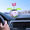 Solar Powered Dancing Swinging Flower Car Ornament, Bobblehead Dancer Window Sun Catcher, Car Dashboard Decorations, Automatic Swing Dancing Flower, for Home Desk Window Decoration view 2