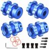 Aluminum 17mm Wheel Hex Hub Adapters 6mm Extended for 1/10 E-Maxx, T-Maxx, E-Revo, Revo, Summit - with Nuts & Wrench - Replaces #6469#5854(Navy Blue) view 4