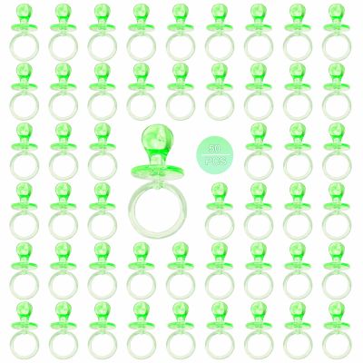 50 Pieces 2.75 Inch Baby Pacifier Baby Shower Plastic Pacifier for Baby Shower Pacifier, Baby Shower Gender Show Party Decoration DIY Birthday Party Gift (Green)