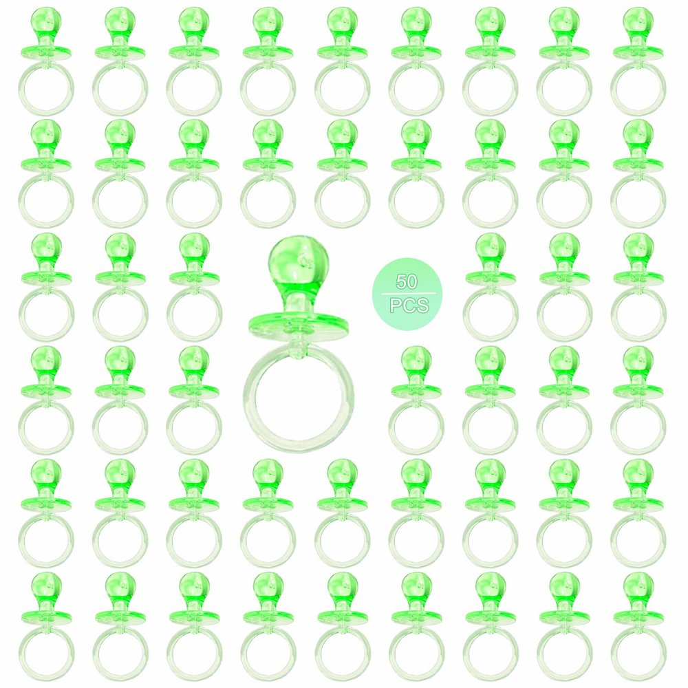 50 Pieces 2.75 Inch Baby Pacifier Baby Shower Plastic Pacifier for Baby Shower Pacifier, Baby Shower Gender Show Party Decoration DIY Birthday Party Gift (Green)