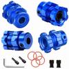 4Pcs Aluminum 17MM Splined Wheel Hubs and Hex Nuts with Wrench Upgrade Parts for 1/10 E-Maxx/T-Maxx/E-Revo/Revo/Summit,Replacement of Parts #6469 5854(Navy Blue) view 4