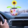 Solar Powered Dancing Swinging Flower Car Ornament, Bobblehead Dancer Window Sun Catcher, Car Dashboard Decorations, Automatic Swing Dancing Flower, for Home Desk Window Decoration view 2