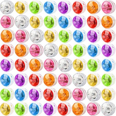 56 Pcs Colorful Light up Yo Yo Ball Bulk LED Responsive Ball Auto Return Bearing Balls for Kids Beginner Birthday Classroom Bag Fillers Prizes Gifts, 8 Colors