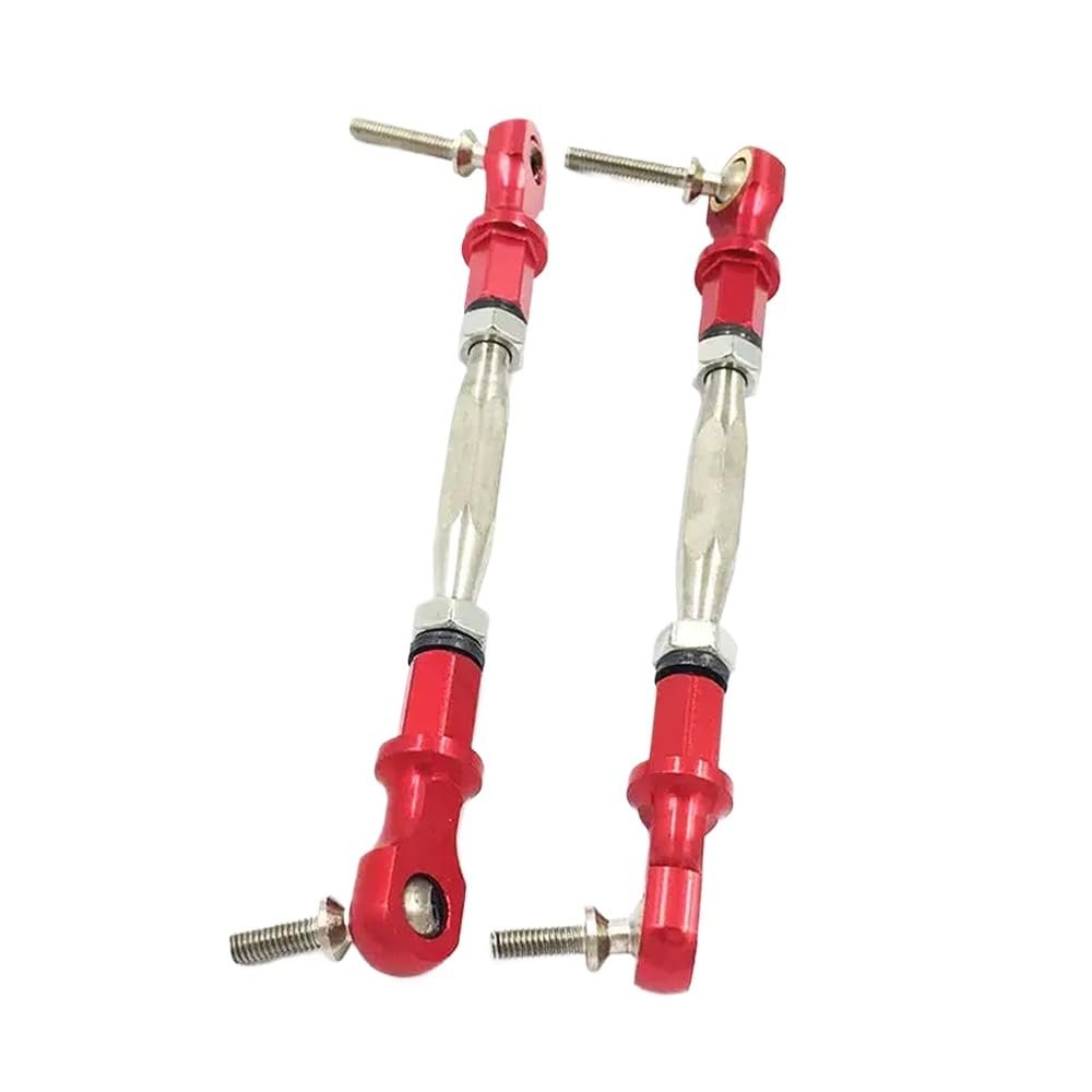 MIVHQYBU Steering Turnbuckle Tie Rod Set 2pcs Compatible with 1/5 RC Cars Buggy Parts(Red)