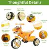 Dinosaur Kids Tricycle for Rider, Toddlers 2-6 Years - Trike Bike with Music, LED Lights, Storage Basket & Rubber Wheels | Indoor/Outdoor Big Wheels Bike Gift for Boys & Girls (Yellow) view 4