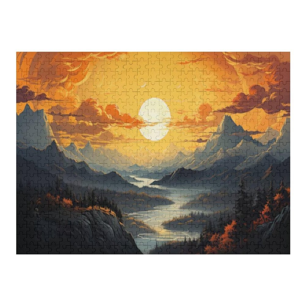 1000 Pieces Puzzle for Adults Beautiful Mountains Landscape Jigsaw Puzzle 1000 Piece Glossy Sturdy Pieces Challenging Family Game Great Gift Idea