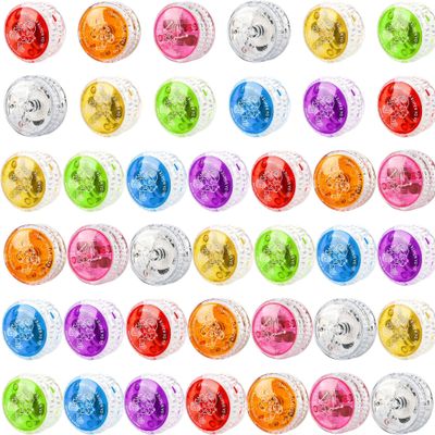 40 Pcs Colorful Light up Yo Yo Ball Bulk LED Responsive Ball Auto Return Bearing Balls Yoyo for Kids Beginner Birthday Classroom Bag Fillers Prizes Gifts, 8 Colors