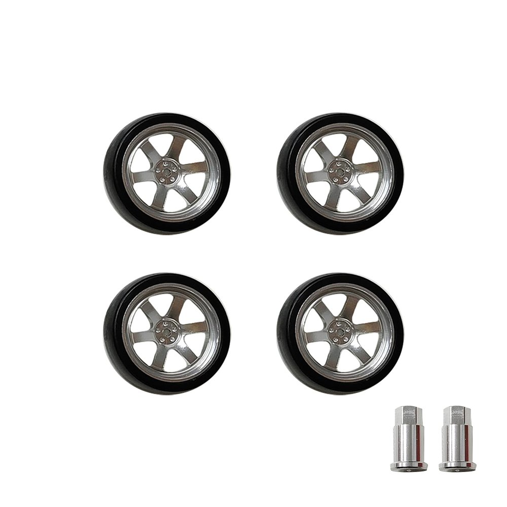 1/18 Scale Metal Tires Set of 4 LDRC Drift Car Upgrades RC Drift Car Replacement Tires for 1:18 LDRC Series (Drift Tires-JSLG-SC)