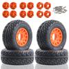 112mm 1/8 1/10 RC Short Course Truck Wheels and Tires Set 12/14/17mm Hex for 1/10 RC Off-Road Car Traxxas TRX4 Slash Arrma Losi Tenacity Redcat Hpi HSP RC Scale Racing Car and refit Use W20 (Orange) view 1