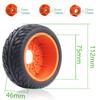 112mm 1/8 1/10 RC Short Course Truck Wheels and Tires Set 12/14/17mm Hex for 1/10 RC Off-Road Car Traxxas TRX4 Slash Arrma Losi Tenacity Redcat Hpi HSP RC Scale Racing Car and refit Use W20 (Orange) view 2