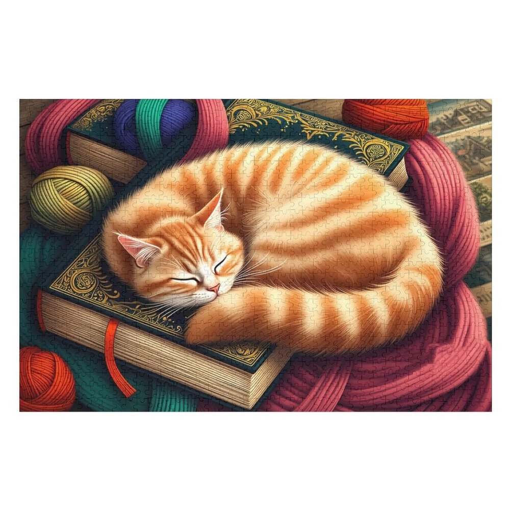 1000 Piece Jigsaw Puzzle - Dreamy Cat - Animal Puzzle for Kids and AdultsChallenging and Fun GameRelaxing Puzzles for Stress ReliefBrain Teaser Jigsaw Puzzles Improves Focus and Memory