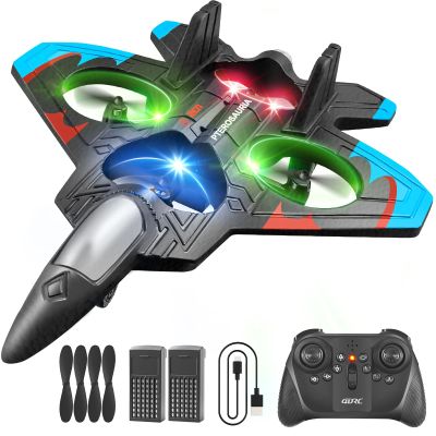 4DRC V32 Foam Remote Control Airplanes RC Planes for Kids Adults, RC Airplane Fighter Jet with Light, 360 Flip Fighter Jet Toys, Stunt Roll, Airplane Toy Gifts for Kids Boys