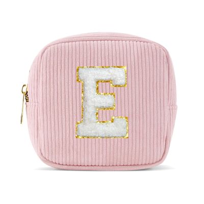 Pocmimut Unique Makeup Bag,Teen Girl Gifts Trendy Stuff for 6 7 8 9 10 11 12 Year Old Girls,Initial Makeup Pouch for Birthday Gift Graduation Gifts,E