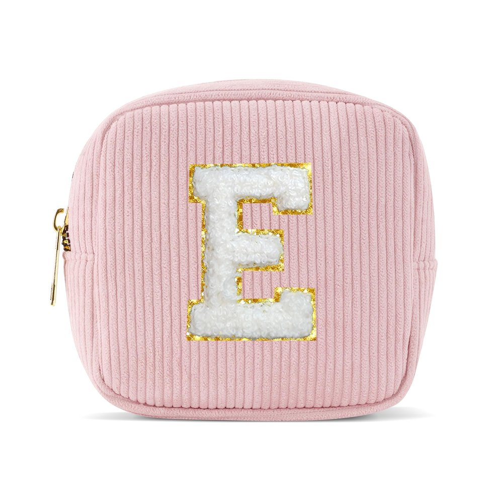 Pocmimut Unique Makeup Bag,Teen Girl Gifts Trendy Stuff for 6 7 8 9 10 11 12 Year Old Girls,Initial Makeup Pouch for Birthday Gift Graduation Gifts,E