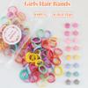 100PCS Elastics Hair Ties,Toddler Hair Soft Finger Baby Rubber Bands,Multicolor Ponytail Holder Hair Accessories With Start And Flower Hair Clip for Kids and Girls view 2