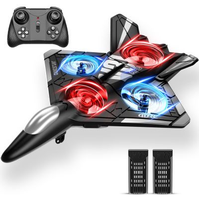 4DRC V31 Foam RC Planes Remote Control Airplanes for Kids Adults 4-7 8-16, Remote Control Planes Fighter Jet with Light, 360 Flip Fighter Jet Toy, Gravity Sensing, Stunt Roll, Gifts for Kids Boys