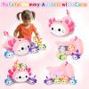 5 PCS Axolotl Cat Plush Stuffed Animal Family-19" Soft Axolotl Cat Plush, Large Mommy Plushies with 4 Baby Kittens Plushies for Kids, Kawaii Plushie Toy Christmas Birthday Gifts for Kids Boys Girls view 3