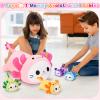 5 PCS Axolotl Cat Plush Stuffed Animal Family-19" Soft Axolotl Cat Plush, Large Mommy Plushies with 4 Baby Kittens Plushies for Kids, Kawaii Plushie Toy Christmas Birthday Gifts for Kids Boys Girls view 4