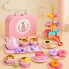 Lajeje Tea Party Set for Girls  Princess Toddler Birthday Gift, Bunny Tea Time Toys with Teapot, Desserts, Cups, Plates & Carrying Case, Pretend Kitchen Playset for Kids Ages 3-8 view 3