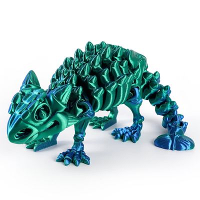 3D Printed Dinosaur, 3D Printed Animals Dragon Fidget Toy Adult Desk, Poseable Dino Skeletons with Articulated Joints, Easter Basket Stuffers, Home Decor, Stress Relief Toy for Autism (Ankylosaurus)