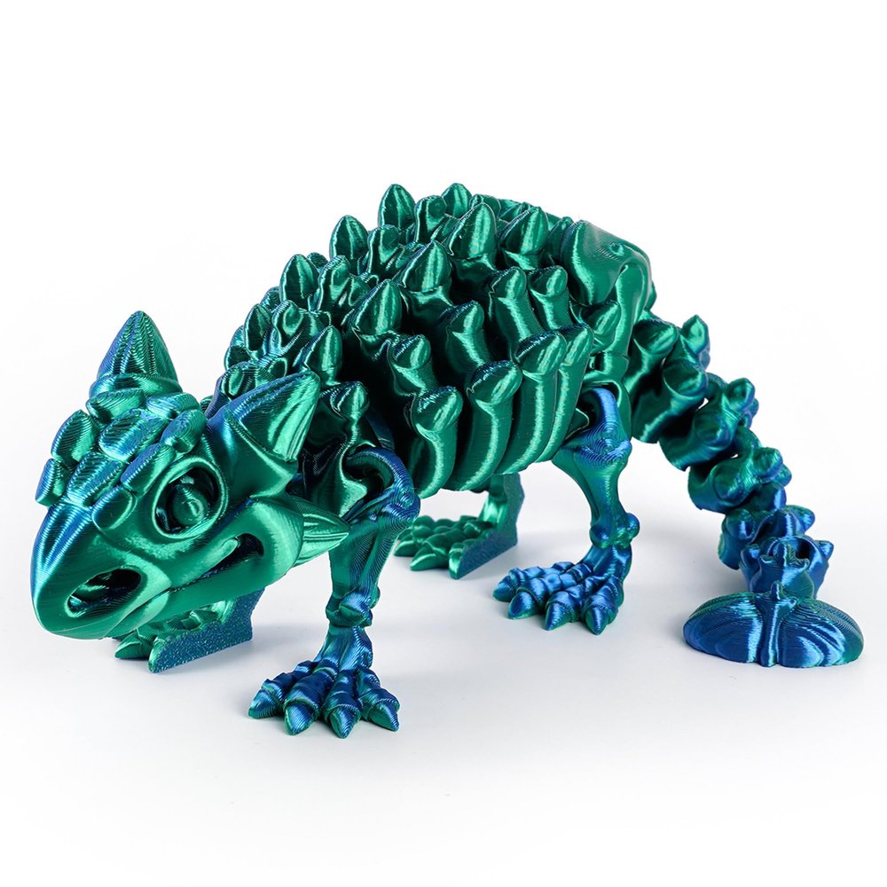 3D Printed Dinosaur, 3D Printed Animals Dragon Fidget Toy Adult Desk, Poseable Dino Skeletons with Articulated Joints, Easter Basket Stuffers, Home Decor, Stress Relief Toy for Autism (Ankylosaurus)