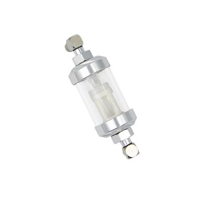 RC Accessories Hydraulic Oil Filter CNC Metal Transparent for 1/12 RC Hydraulic Excavator Bulldozer Loader DIY Upgrade Car Parts(Silver)