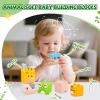 BOBOBELL Animal Soft Baby Blocks,Silicone Squeeze Building Blocks Stacking Toys for Babies,Early Learning Touch Bath Educational Toys with Numbers Animals Fruits Texture Baby Gifts Easter Basket view 3